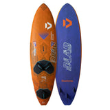 Duotone Cosmic D/LAB Kiteboard Orange-Blau Duotone mit Flossen, Draufsicht