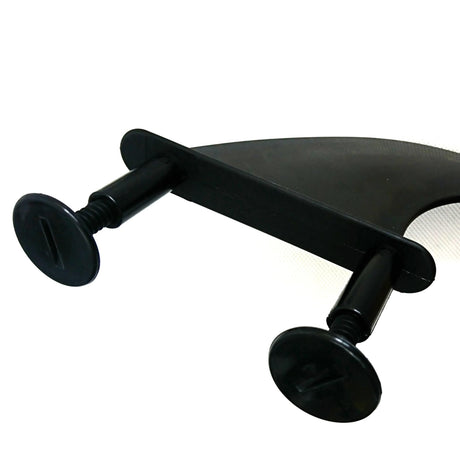 Bugz Soft-Finnen Set EPS Softboard, schwarze Finnen mit Kunststoffbasis, Draufsicht
