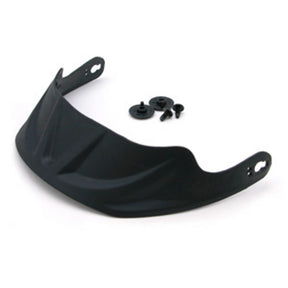 Gath Ribbed Peak Helmschild schwarz mit Befestigungsteilen, Frontalansicht