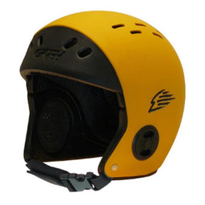 GATH Wassersport Helm Standard Hat EVA gelb-schwarz mit Belüftungslöchern, Seitenansicht