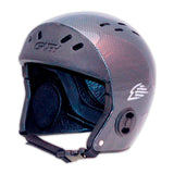 GATH Wassersport Helm Standard Hat EVA grau, Frontansicht mit Belüftungslöchern und Kinnriemen