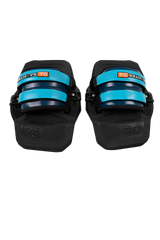 GA Kiteboard Footpad Fußstrap Set 2026 schwarze Pads mit hellblauen Riemen, Draufsicht