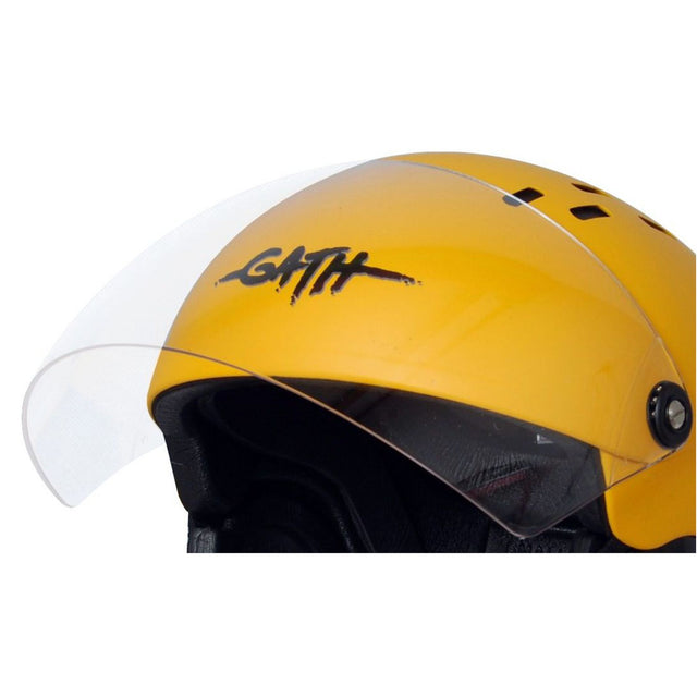 Gath Full Face Integralvisier Gedi Helm in Gelb mit transparentem Visier, Seitenansicht