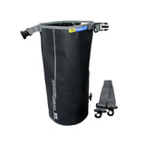 OverBoard wasserdichter Packsack 5L schwarz mit Schultergurt und Verschlussclip, Frontalansicht