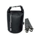 OverBoard wasserdichter Packsack 5L schwarz mit Rollverschluss und abnehmbarem Schultergurt, Frontansicht