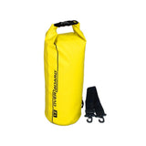 OverBoard wasserdichter Packsack 12 Liter in Gelb mit schwarzem Tragegriff und Befestigungsvorrichtung