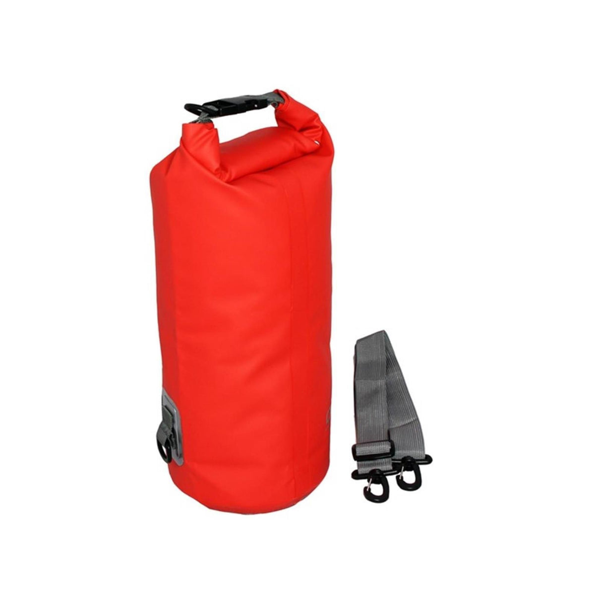 OverBoard wasserdichter Packsack 12 Liter in Rot mit schwarzem Tragegriff und Schultergurt