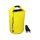 OverBoard wasserdichter Packsack 30 Liter in Neongelb mit Rollverschluss und schwarzen Tragegriffen, Frontansicht