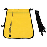 OverBoard wasserdichte Tasche 5 Liter gelb mit schwarzem Schulterriemen, Draufsicht