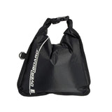 OverBoard wasserdichte Tasche 5 Liter in Schwarz mit Rollverschluss und Tragegriffen, Frontalansicht