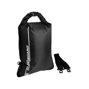 OverBoard wasserdichte Tasche 30L schwarz mit Rollverschluss und Tragegriffen, Frontansicht