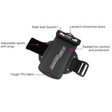 OverBoard wasserdichte Armtasche PROSPORT in Schwarz mit TPU-Stoff, verstellbarem Sportarmband, Slide Seal System und Lanyard-Anschluss