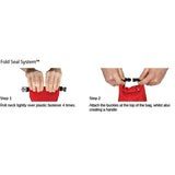 OverBoard wasserdichter Beutel 1 Liter rot mit Fold Seal System und Kunststoffverschluss, Anleitung zur Bedienung