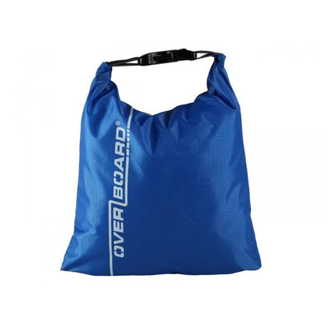 OverBoard wasserdichter Beutel 1 Liter, blau, mit schwarzem Verschluss und Tragegriff, Frontalansicht