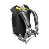 OverBoard wasserdichter Rucksack Classic 20L, schwarz mit grauem Tragesystem, Rückansicht