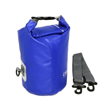 OverBoard wasserdichter Packsack 5L blau mit schwarzem Tragegurt und Rollverschluss