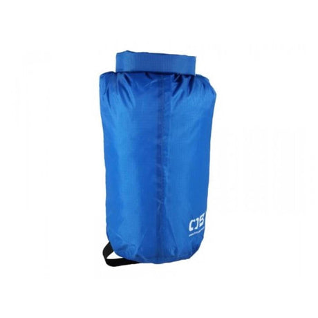 OverBoard wasserdichter Packsack in Blau mit Rollverschluss und schwarzem Tragegriff, Frontansicht