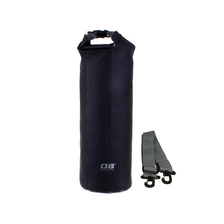 OverBoard wasserdichter Packsack 12 Liter in Schwarz mit Tragegurt, Frontansicht