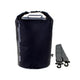 OverBoard wasserdichter Packsack 30L in Schwarz mit Rollverschluss, Tragegriffen und Schultergurt, Frontansicht