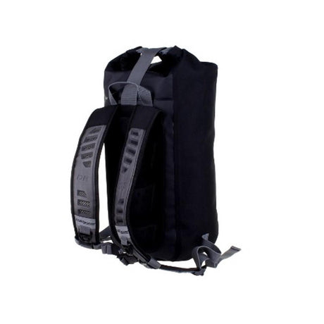 OverBoard wasserdichter Rucksack 20L in Schwarz mit gepolsterten Schultergurten, Rückenansicht