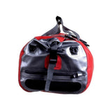 OverBoard Duffel Bag Pro wasserdichte Sporttasche Rot-Schwarz mit Tragegriffen, Frontansicht