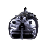 OverBoard Duffel Bag Pro schwarze wasserdichte Reisetasche mit Tragegriffen, Frontansicht