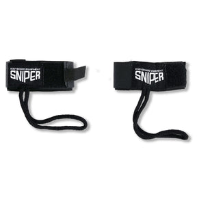 SNIPER Bodyboard Flossen Leash Deluxe, schwarzes Neopren-Armband mit Kordel, zwei Ansichten