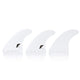 FUTURES Thruster Fin Set F6 Thermotech weiß, drei Flossen mit gebogener Form, Draufsicht