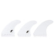 FUTURES Thruster Fin Set F8 Thermotech, weiß, drei Flossen, Seitenansicht