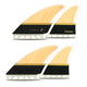 FUTURES Quad Fin Set Controller Honeycomb, helles Holz mit schwarzem Band und Honeycomb-Basis, vier Flossen im Set