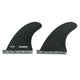 FUTURES Quad Fin Set HS Rear Generation Hayden Cox schwarz, zwei Finnen, Draufsicht