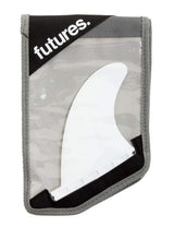 FUTURES Quad Rear 2 Fin Set Sym Thermotech weiß-schwarze Finnen in grauer Verpackung