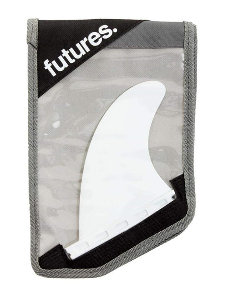 FUTURES Quad Rear 2 Fin Set Sym Thermotech weiß-schwarze Finnen in grauer Verpackung
