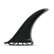 Futures Single Fin Tiller Fiberglass schwarz, gebogene Form, Seitenansicht