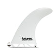 Futures Single Fin Performance Thermotech US weiße Surffinne mit Futures Logo, Seitenansicht