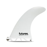 Futures Single Fin Performance Thermotech US weiße Surffinne mit Futures Logo, Seitenansicht