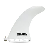 Futures Single Fin Performance Thermotech US weiße Surffinne mit Futures Logo, Seitenansicht