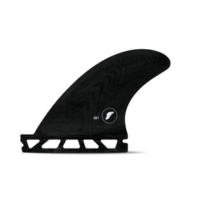 FUTURES Sidebites 2 Fin Set SB1 schwarze Fiberglass-Finne, Seitenansicht