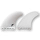 FUTURES Twin Fin Set T1 Thermotech weiß, zwei Surfflossen mit Thermotech-Material, Draufsicht
