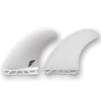FUTURES Twin Fin Set T1 Thermotech weiß, zwei Surfflossen mit Thermotech-Material, Draufsicht