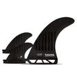 FUTURES 2+1 Fin Set HS 2+1 Compound Hayden, schwarze Flossen mit Rillenstruktur, Seitenansicht