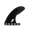 Futures Solus Hatchet Carbon Single Fin, schwarz, Seitenansicht mit Carbon-Struktur und weißem Futures-Logo
