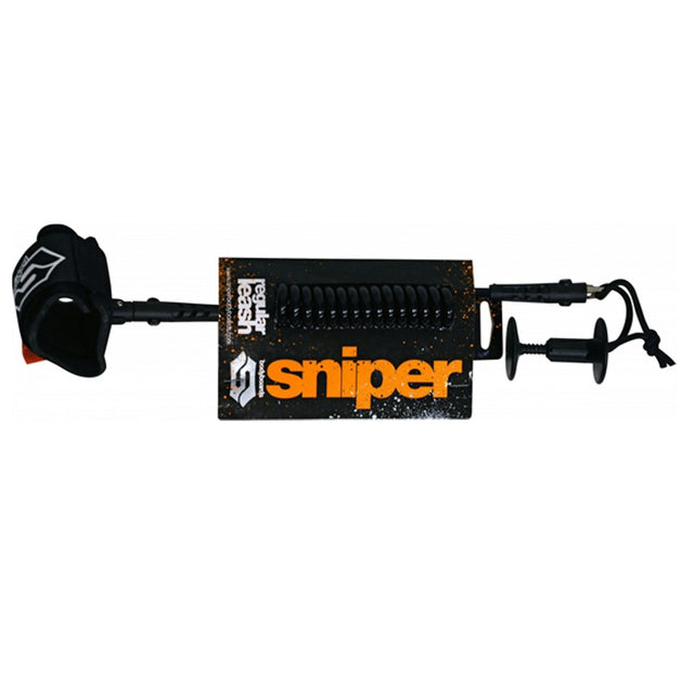 Sniper Bodyboard Spiral Wrist Leash schwarz mit Spiralkabel und Handschlaufe, Draufsicht