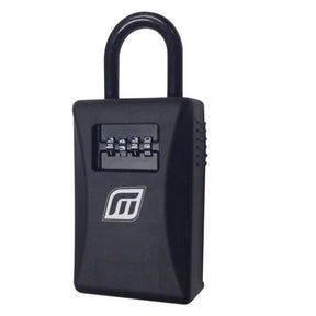 MDNS Keylock Safe Box, schwarzes Kunststoffschloss mit Zahlenkombination und Bügel, Vorderansicht