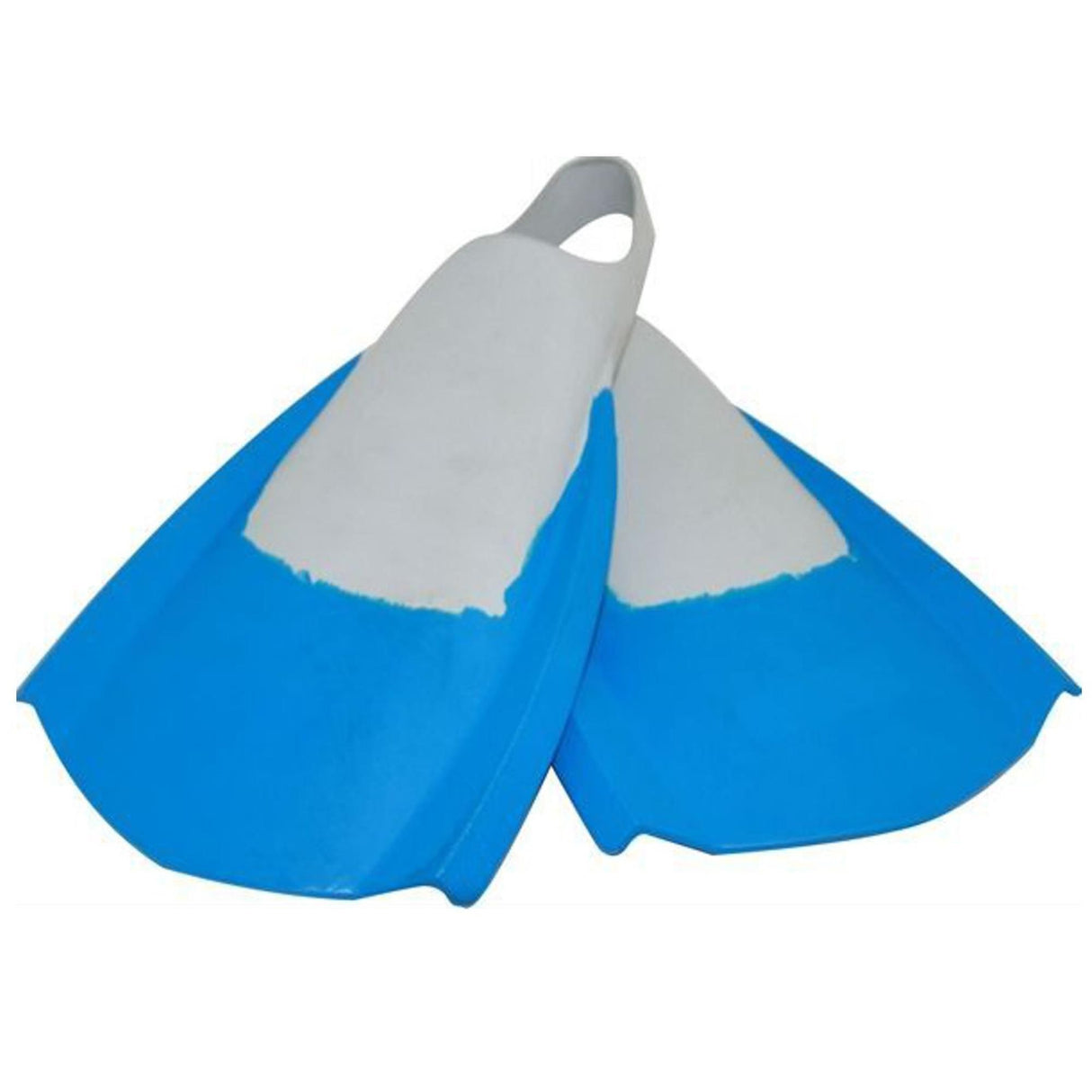 Wave Power Bodyboard Flossen in Blau und Grau, Paar Schwimmflossen mit ergonomischem Tragegriff, Draufsicht