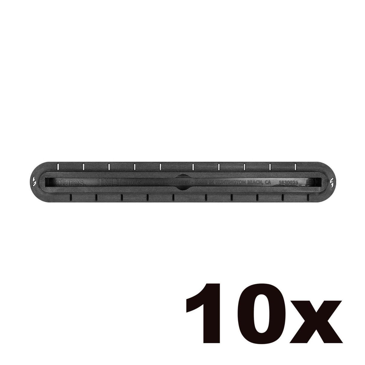 Futures US Box Longboard Finbox schwarz, Draufsicht, Set mit 10 Stück