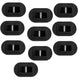 Futures Leash Plug Set, zehn schwarze Kunststoff-Stöpsel mit Metallstift, Draufsicht