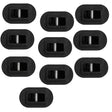 Futures Leash Plug Set, zehn schwarze Kunststoff-Stöpsel mit Metallstift, Draufsicht