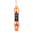 Roam Surfboard Leash Premium Knie orange mit Befestigungssystem, Frontalansicht des Neopren-Fußbands und der Verbindungsschlaufe