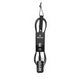 ROAM Surfboard Leash Comp 6 Zoll in Schwarz mit Neopren-Ummantelung, Frontalansicht